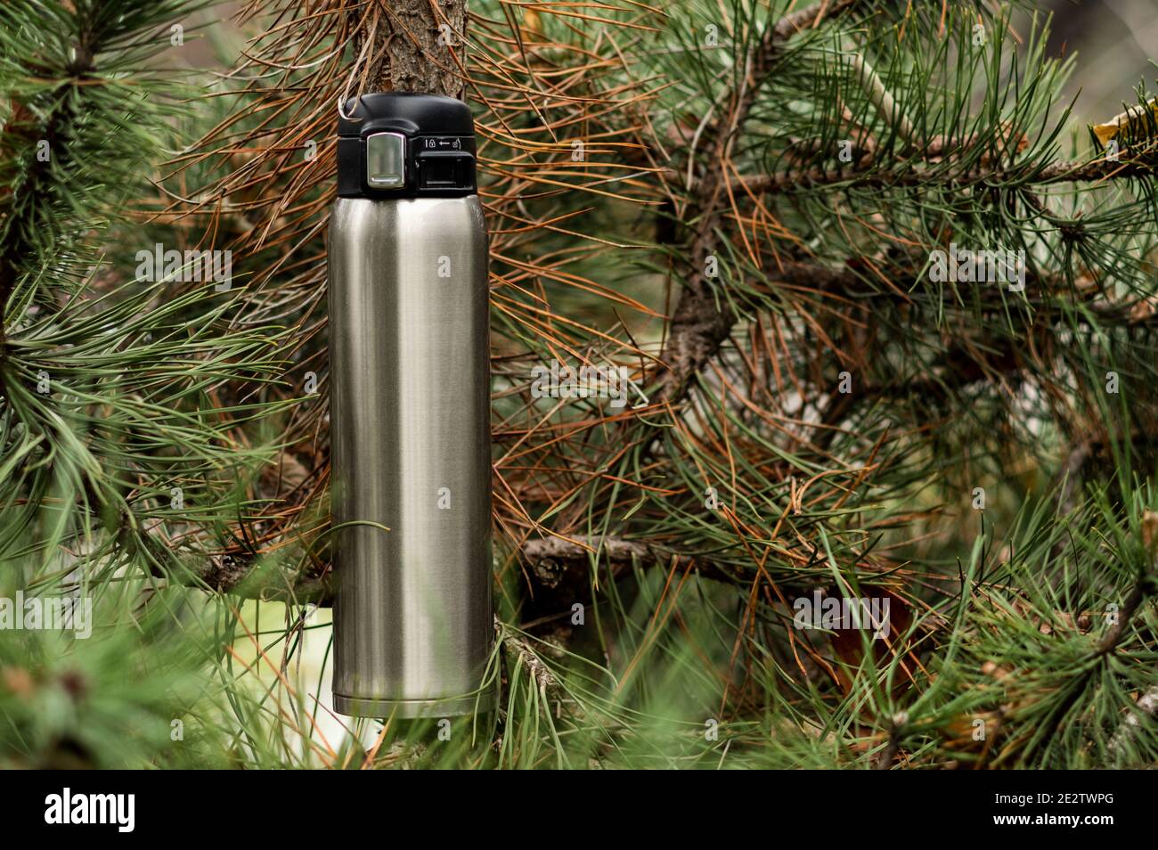 Thermo bottle for hot and cold drinks. Thermos for tea and coffee