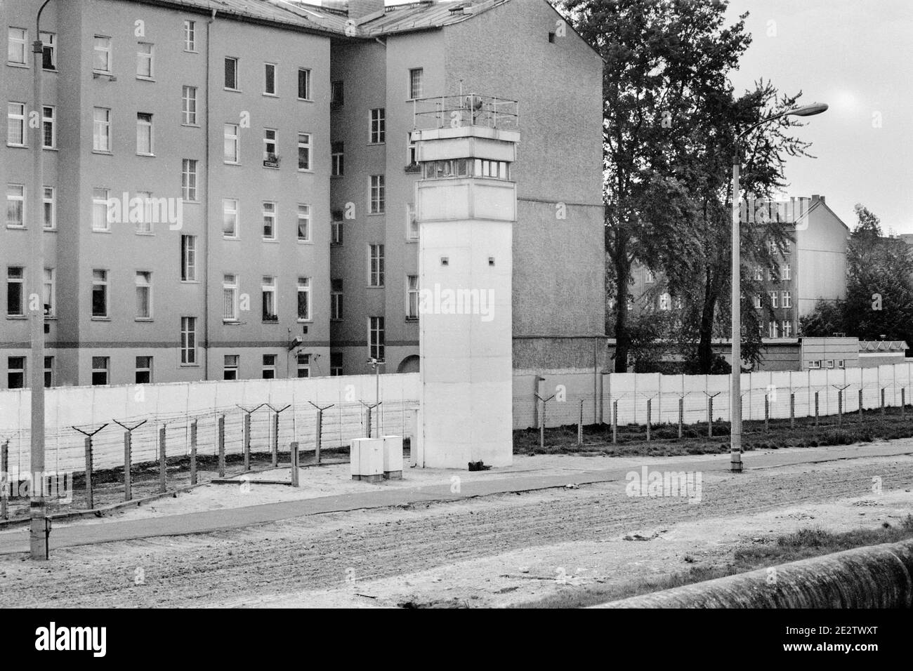 A Watch Tower in East Berlin in 1989 Stock Photo Alamy