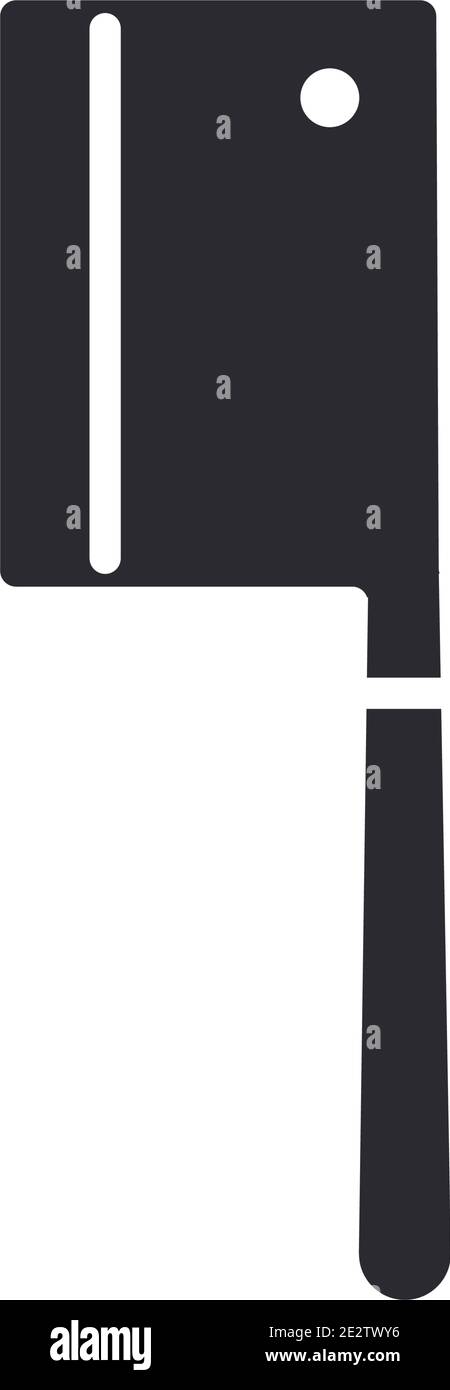 chef, cleaver knife kitchen utensil silhouette style icon vector ...