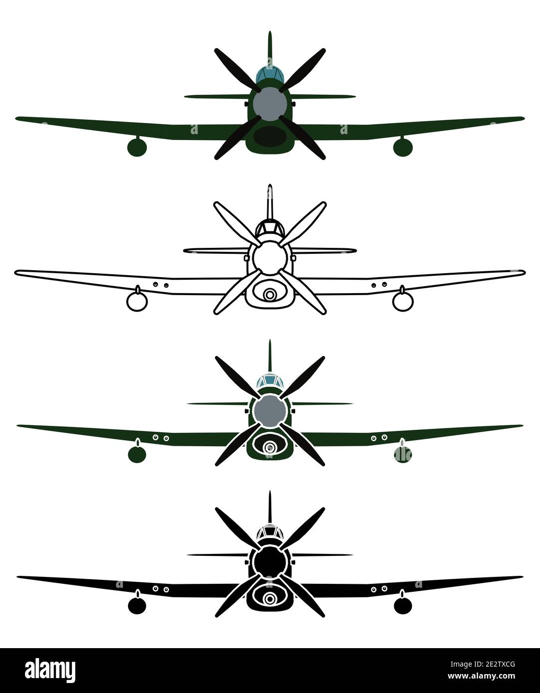 Hawker Tempest in front view Stock Vector