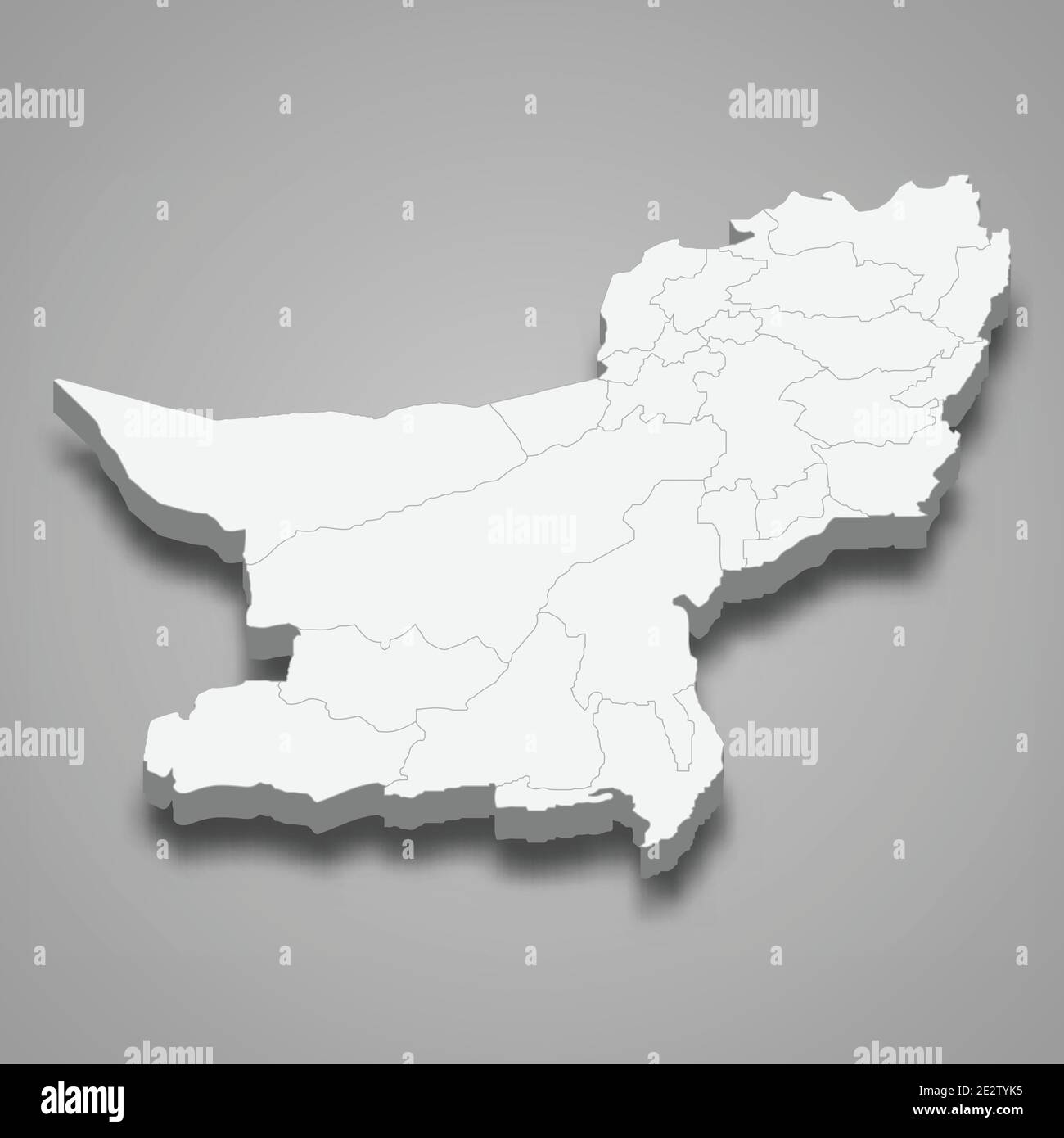 3d isometric map of Balochistan is a province of Pakistan, vector illustration Stock Vector