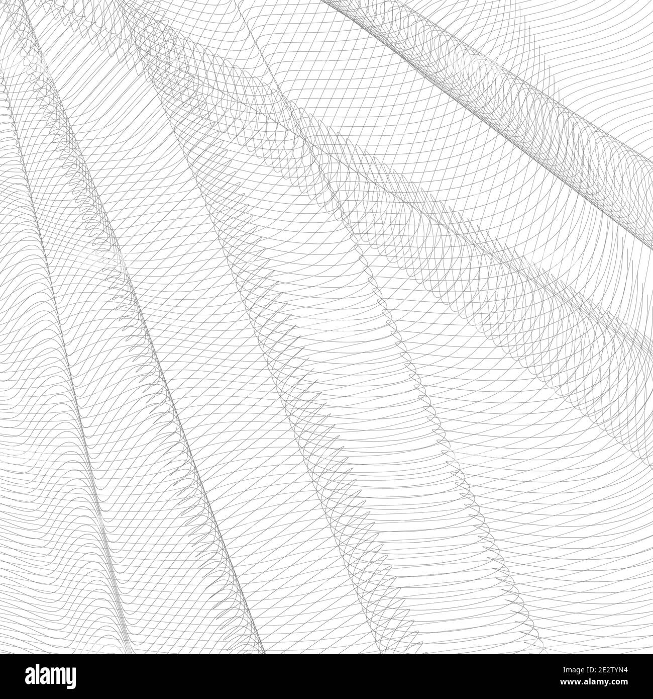 Abstract creased network. Gray undulating subtle curves. Vector monochrome striped background. Line art pattern, textile, net, mesh texture. EPS10 Stock Vector