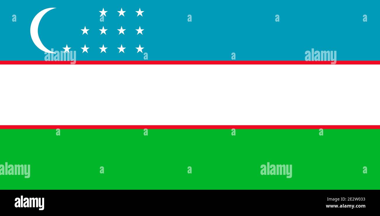 National flag of the Republic of Uzbekistan Stock Vector