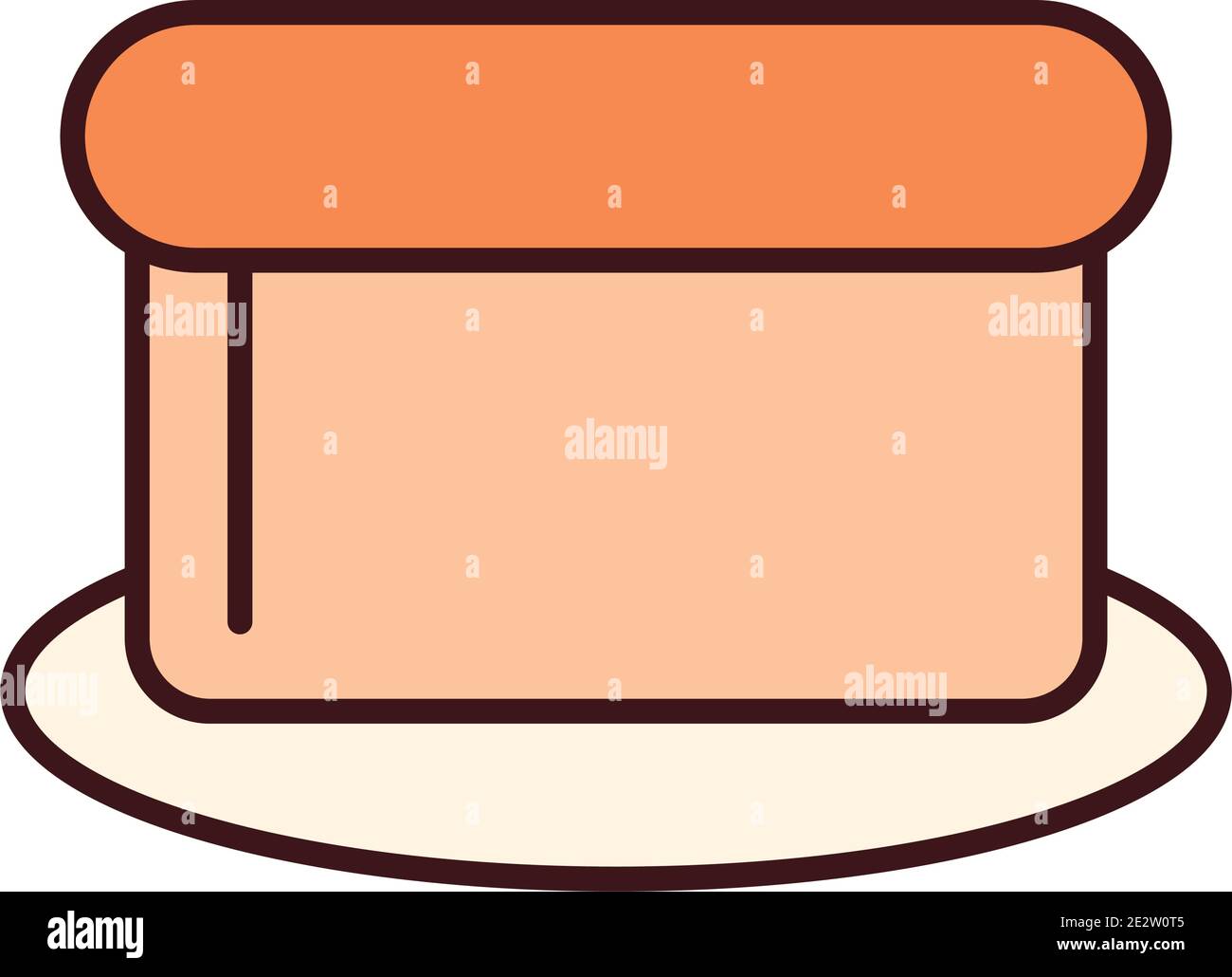 breakfast bakery bread on dish line and fill style vector illustration ...