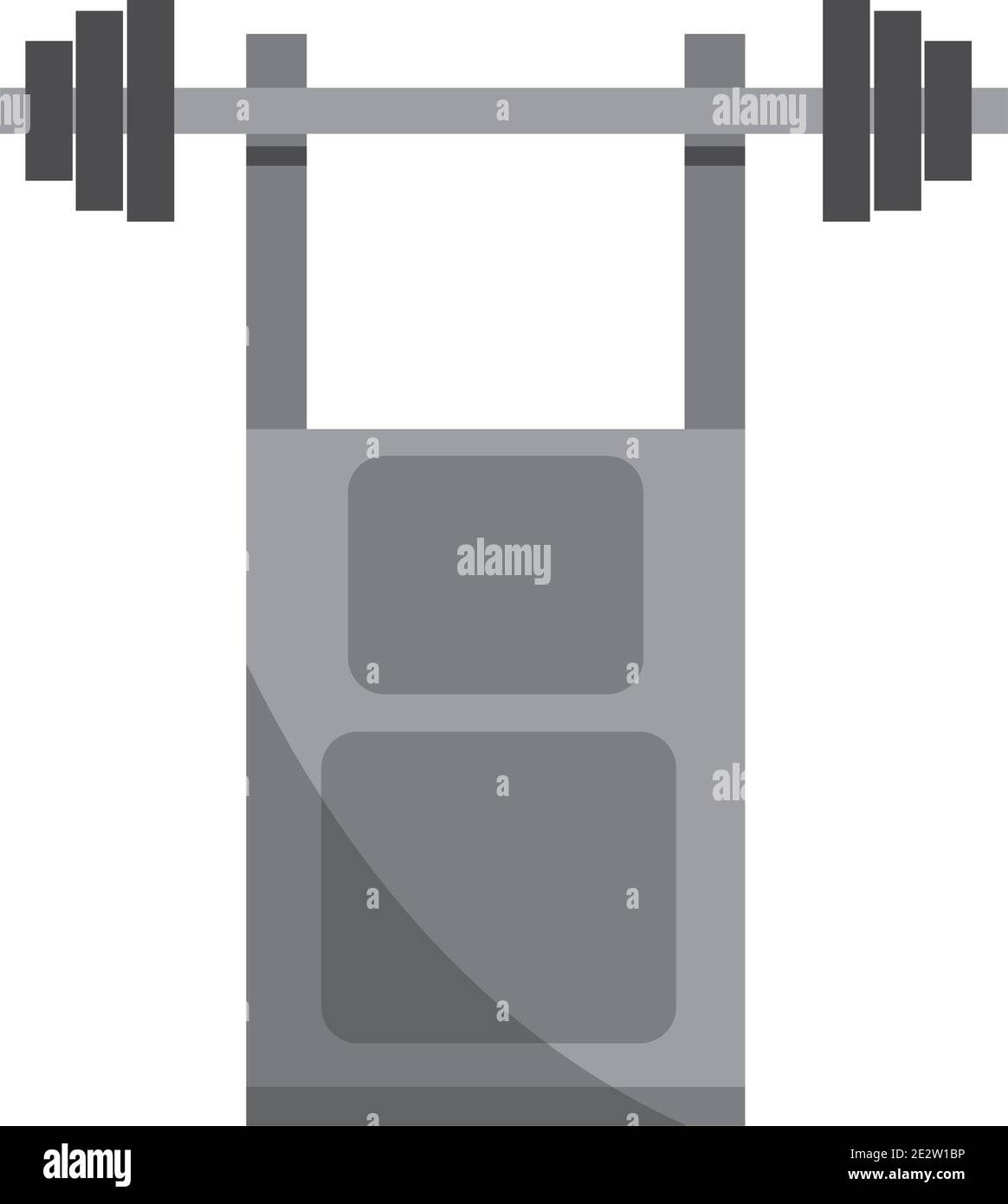 gym bench press with weights equipment in flat style vector