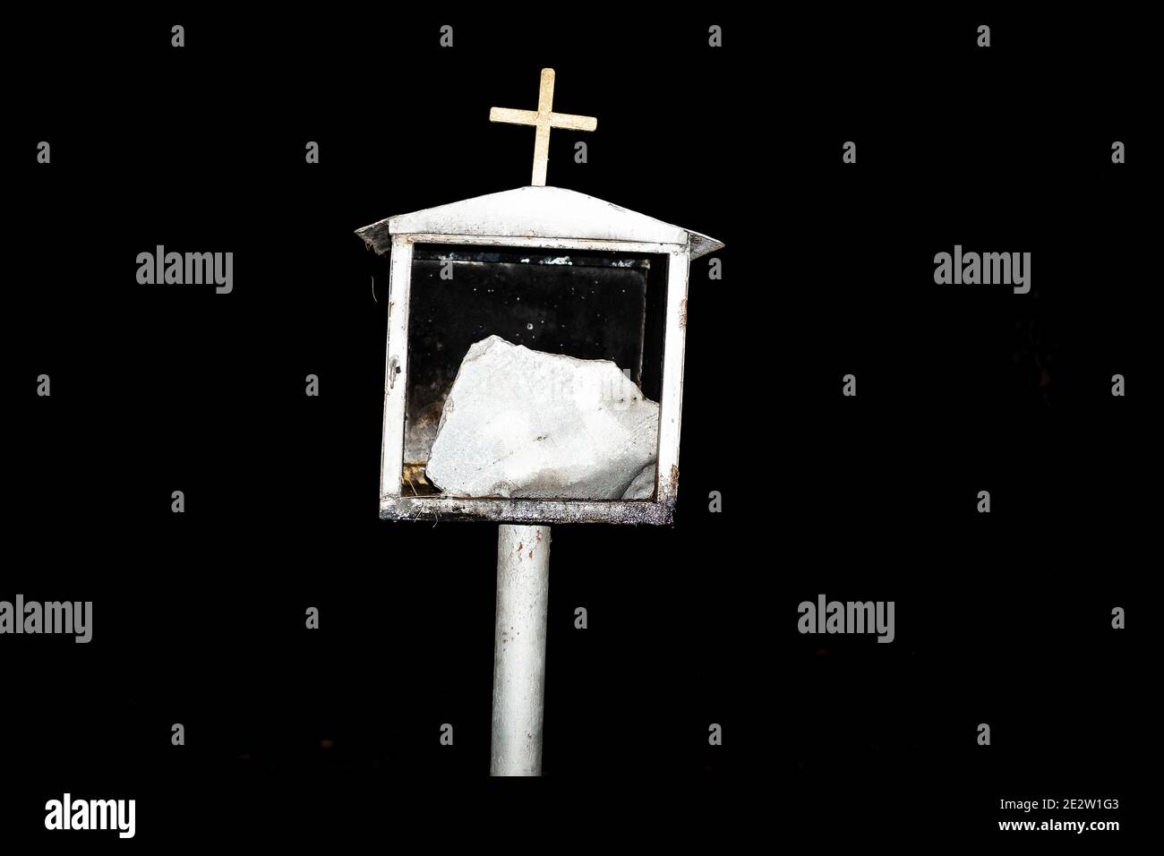 Athens, Greece - December 29, 2019: Crosses in Lycabettus Hill Stock Photo