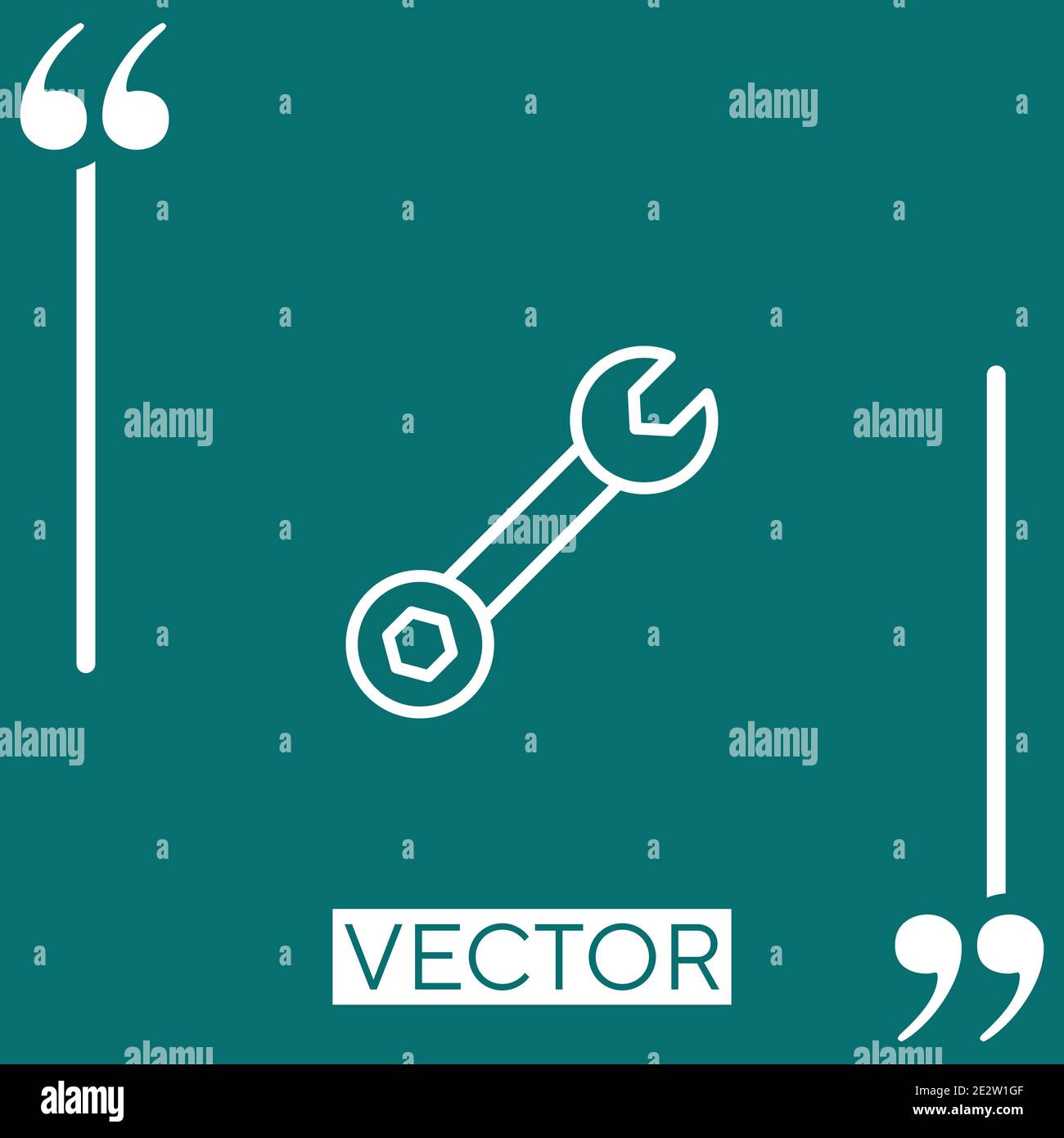 wrench of double side vector icon Linear icon. Editable stroke line Stock Vector