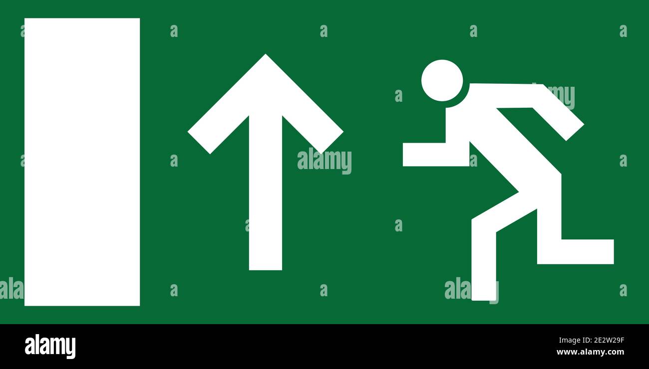 Emergency exit route sign symbol green vector Stock Vector Image & Art ...
