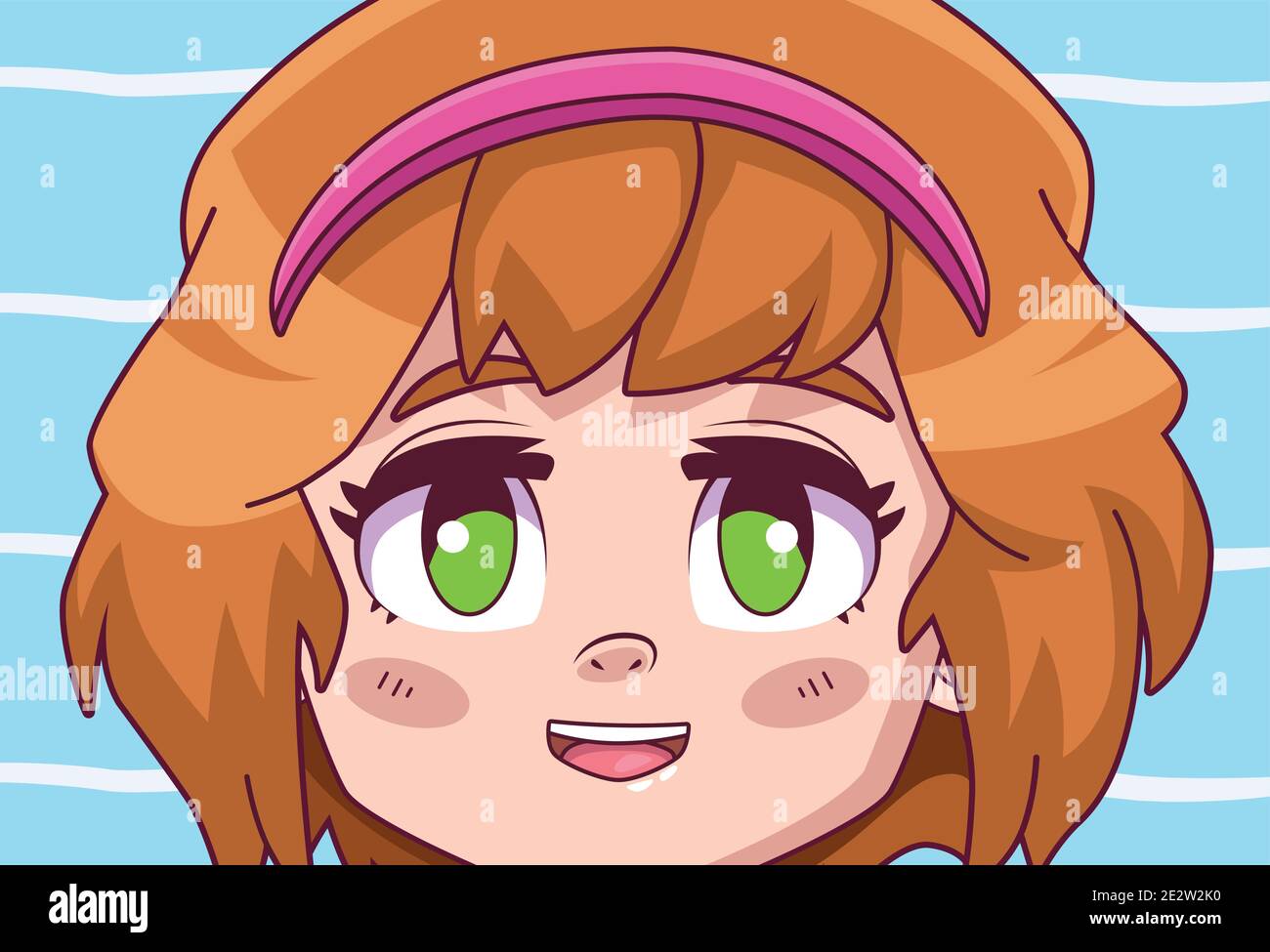 cute little girl comic manga character vector illustration design Stock ...