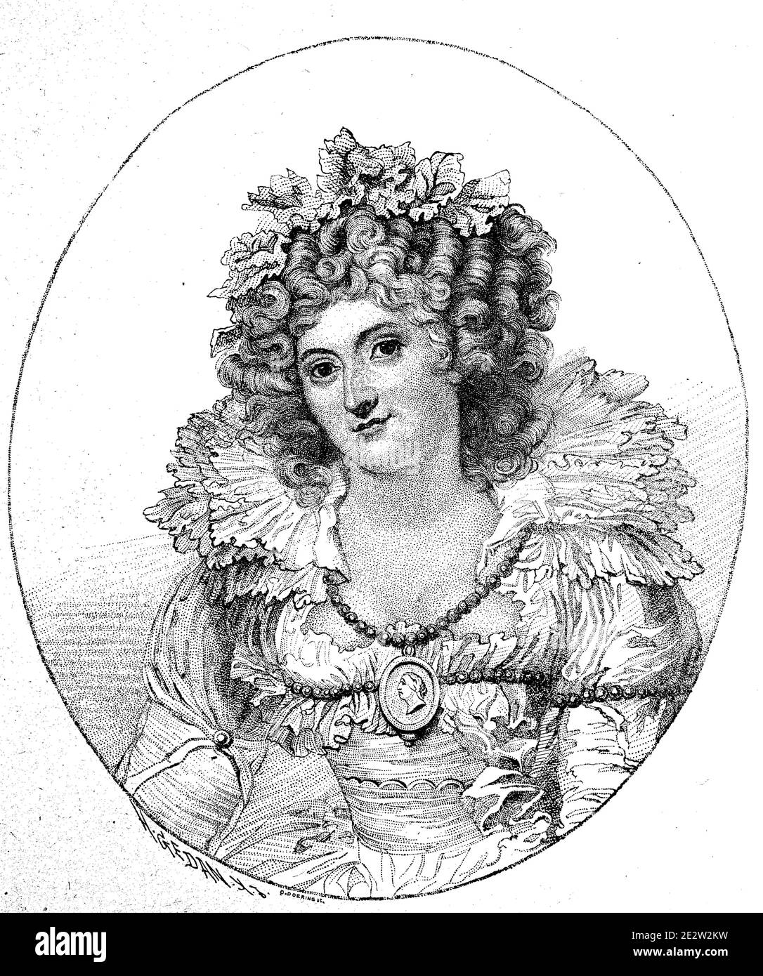 Mary Anne Fitzherbert, née Smythe, 26 July 1756 - 27 March 1837, an Englishwoman of the Roman Catholic faith and the first wife of the future King George IV of Great Britain  /  Maria Anne Fitzherbert, geborene Smythe, 26. Juli 1756 - 27. März 1837, eine Engländerin römisch-katholischen Glaubens und die erste Ehefrau des späteren Königs Georg IV. von Großbritannien, Historisch, historical, digital improved reproduction of an original from the 19th century / digitale Reproduktion einer Originalvorlage aus dem 19. Jahrhundert, Stock Photo