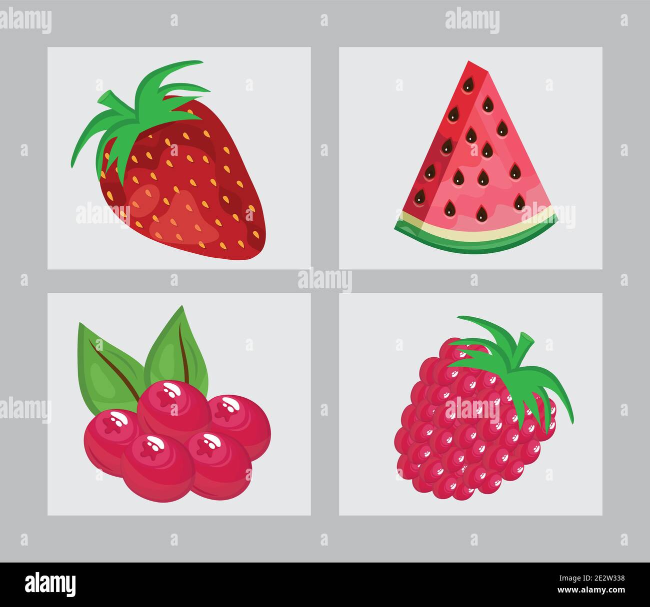 bundle of four fresh fruits icons Stock Vector Image & Art - Alamy