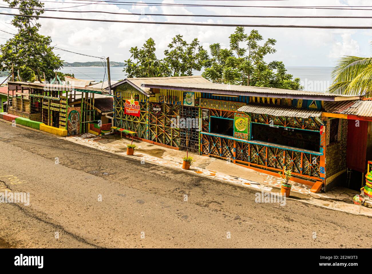 Charlies Bar in Grand Mal, Grenada Stock Photo
