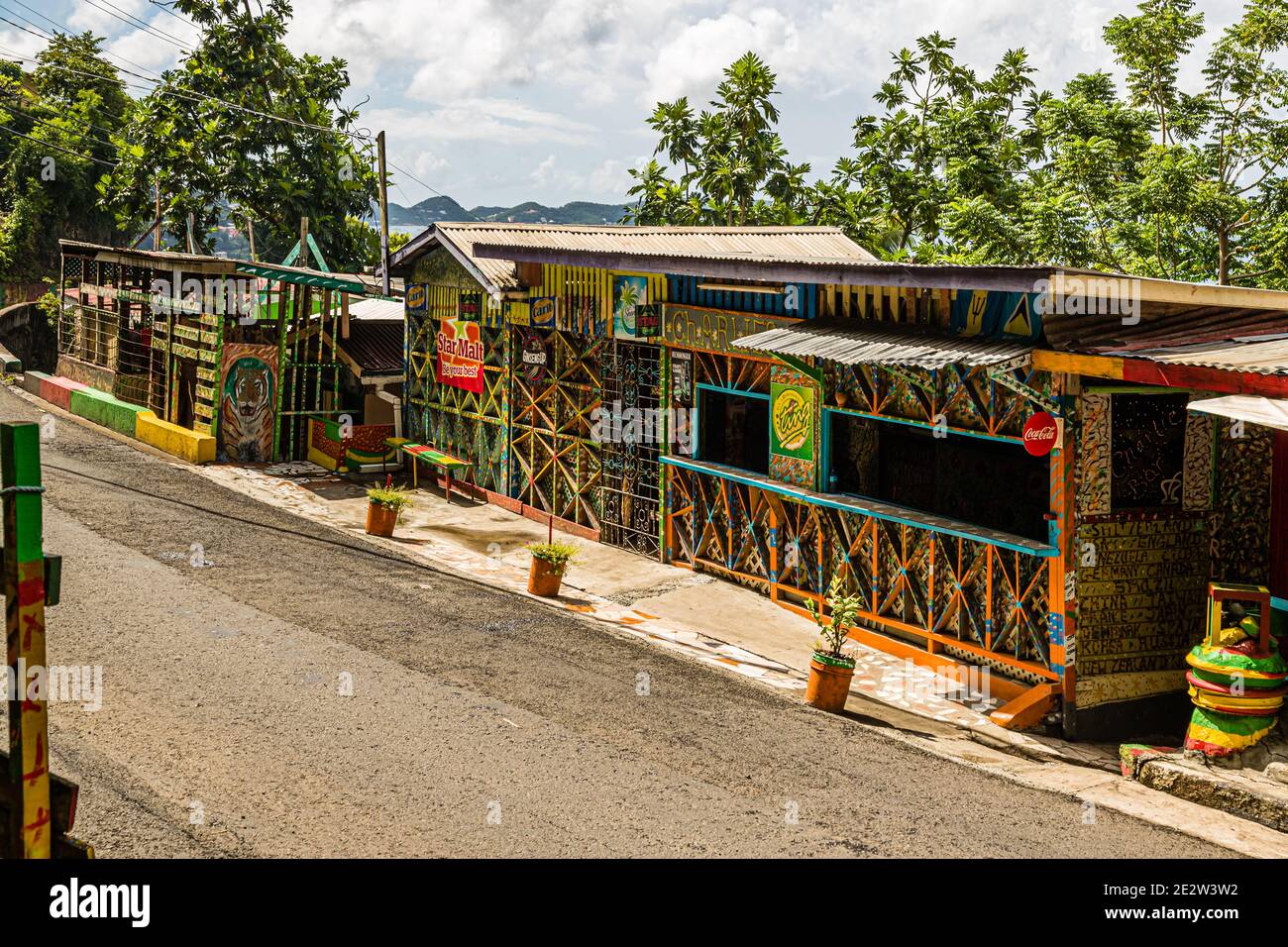 Charlies Bar in Grand Mal, Grenada Stock Photo Alamy