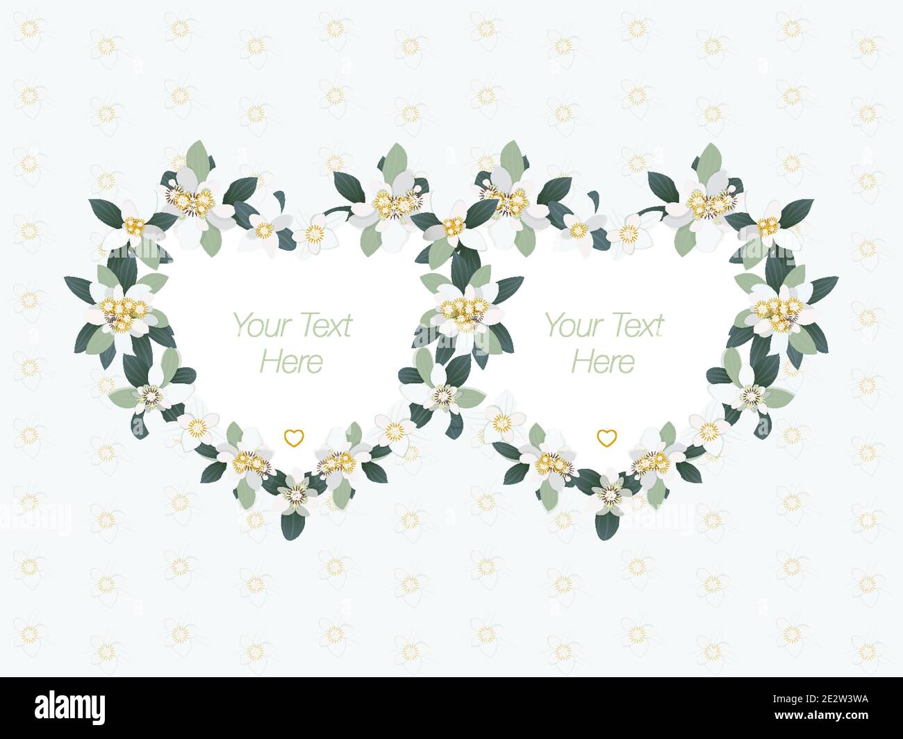 Invitation to a wedding or engagement with edelweiss flowers in the form of two hearts Stock Vector