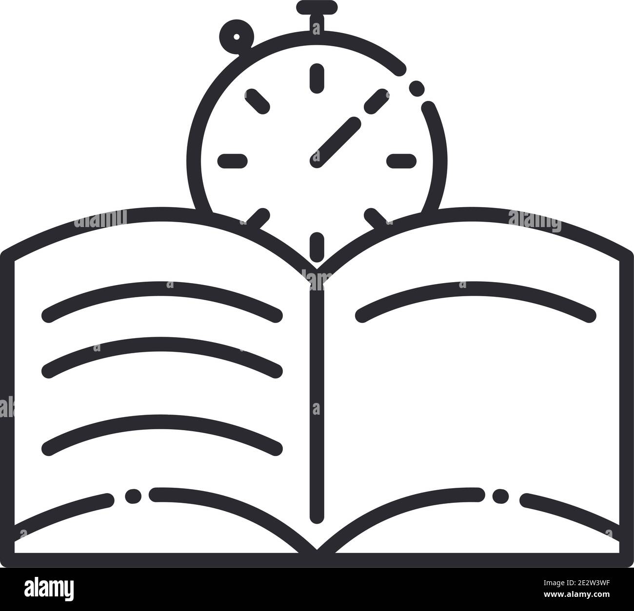 Chef Recipe Book And Clock Kitchen Utensil Line Style Icon Vector Illustration Stock Vector Image Art Alamy