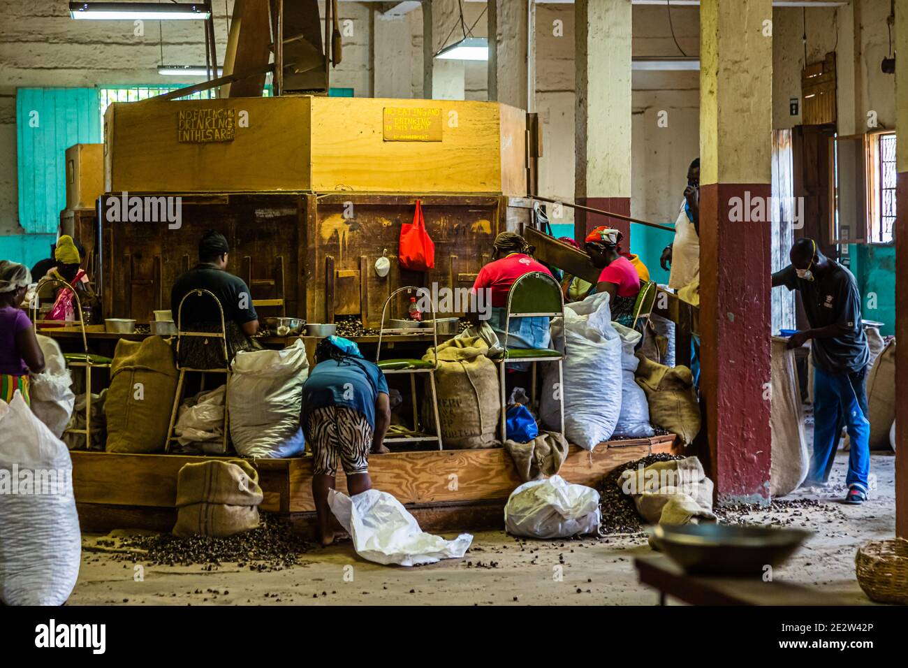 Nutmeg Factory in Gouyave, Grenada Stock Photo Alamy