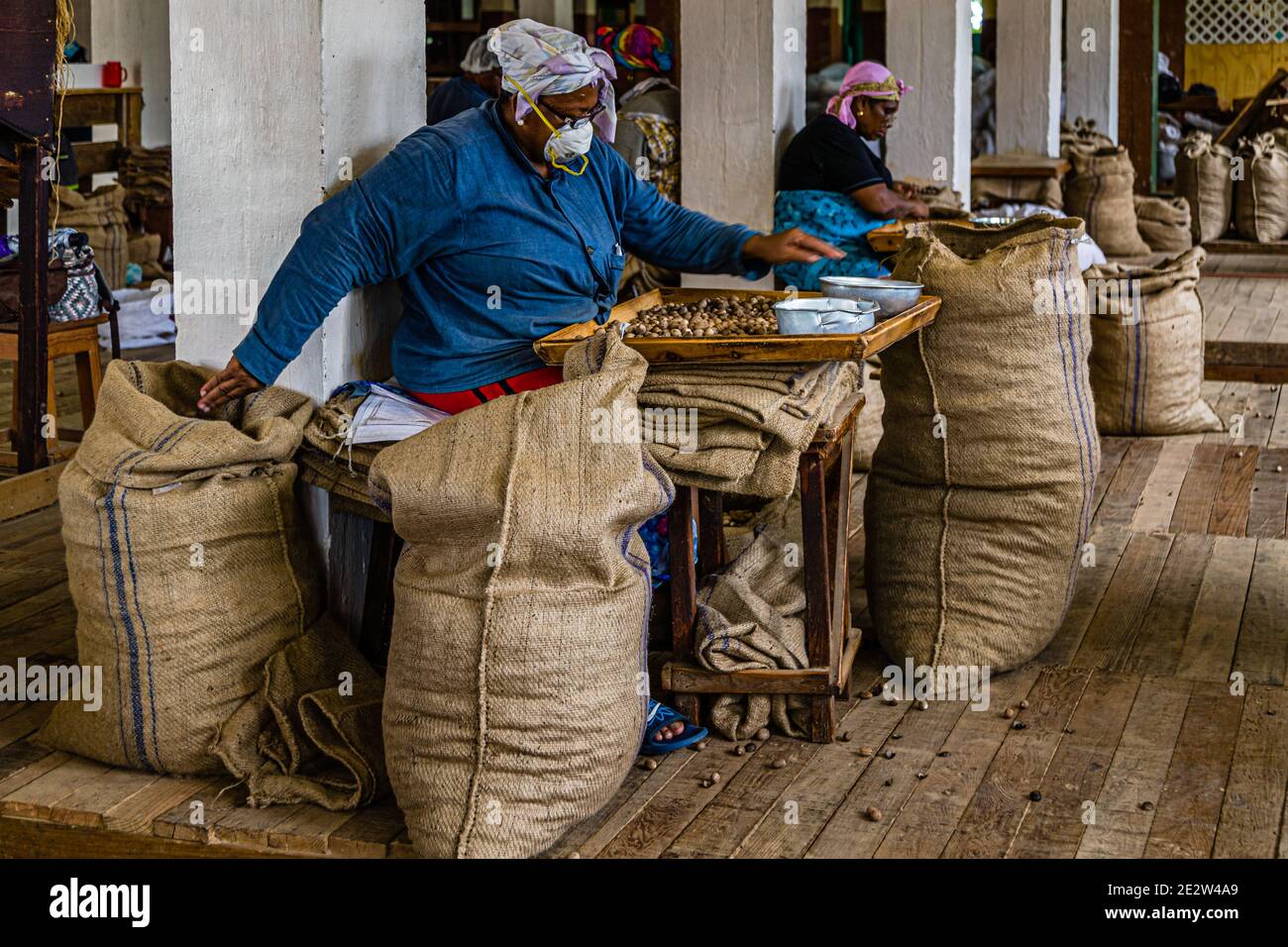 Nutmeg Factory in Gouyave, Grenada Stock Photo Alamy