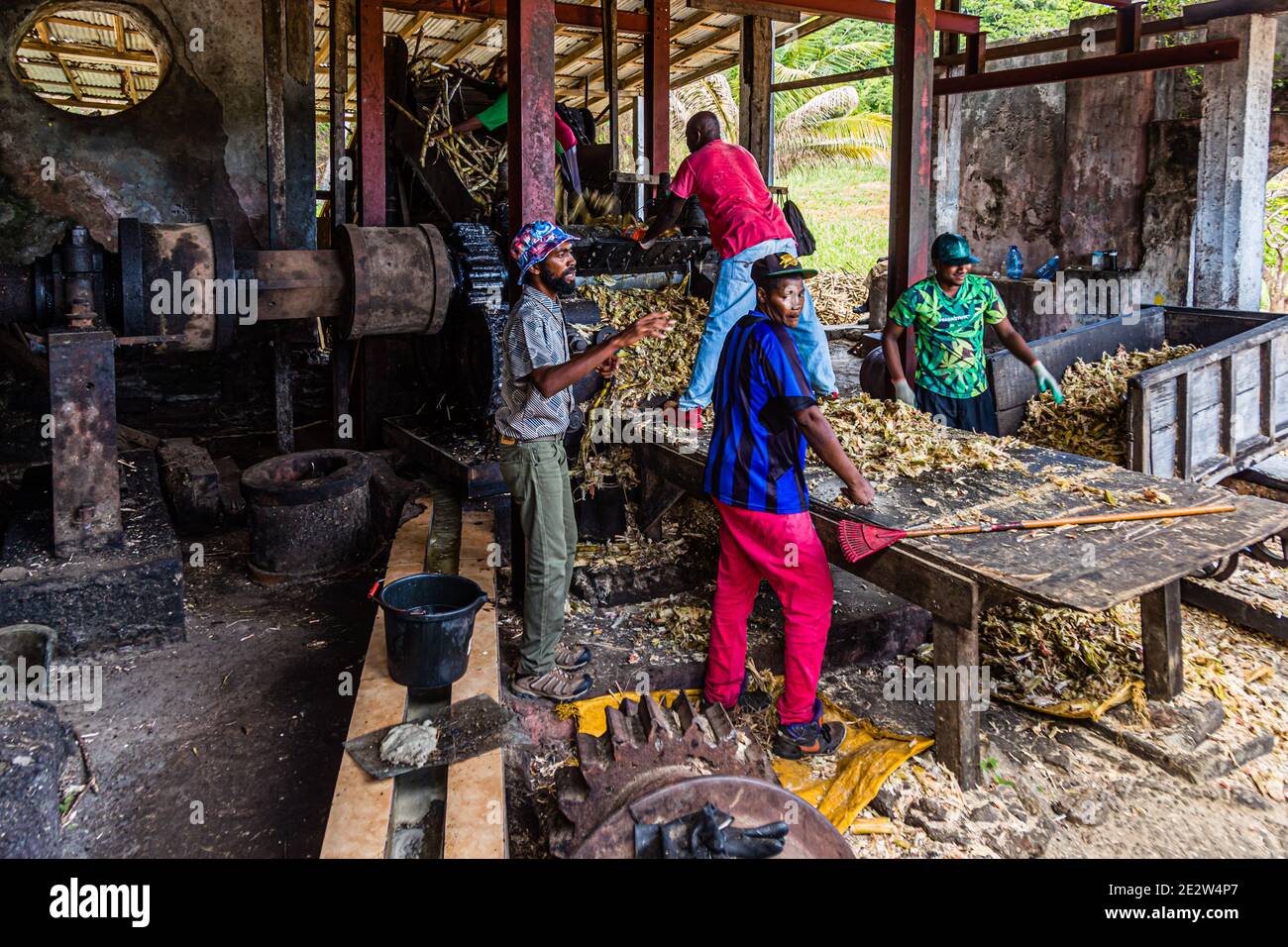 Antoine Rivers Rum Distillery, Saint Patrick, Grenada Stock Photo