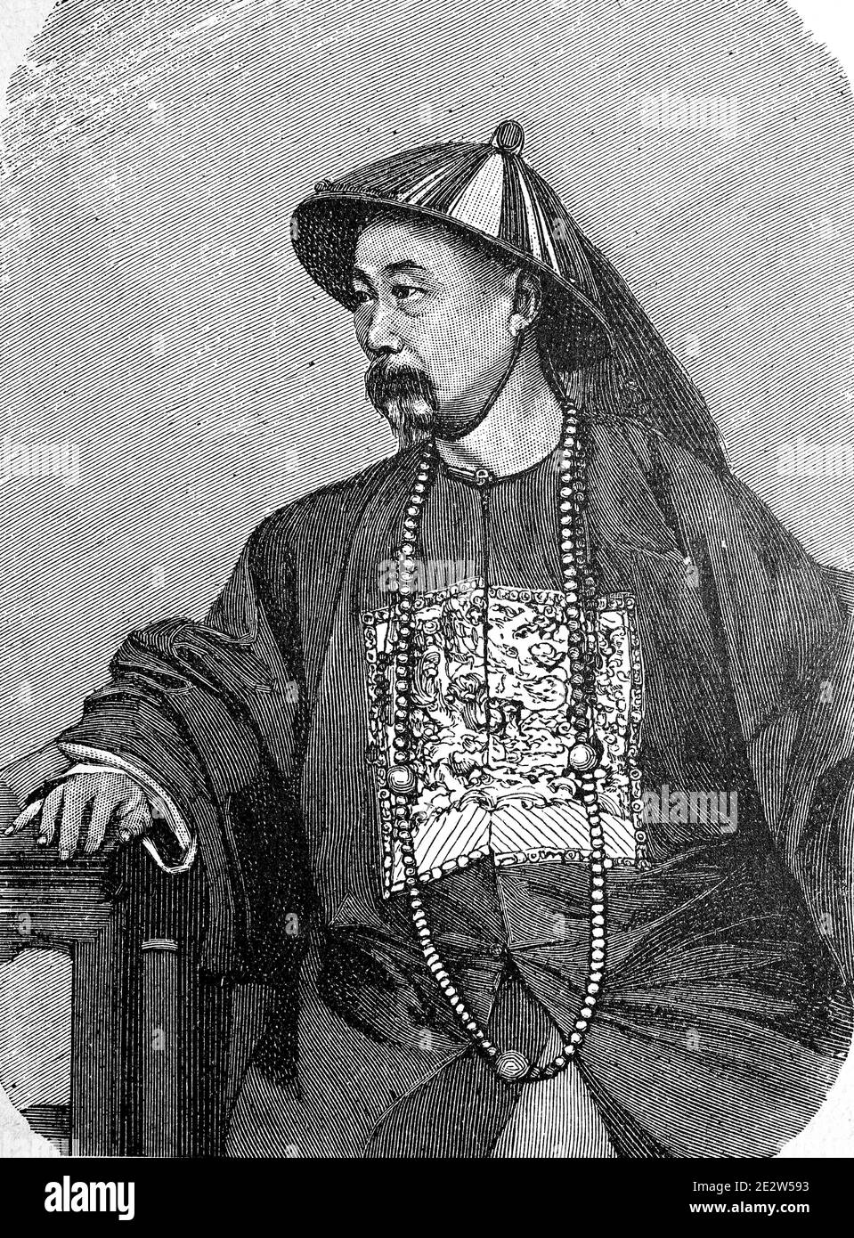 Li Hongzhang, Li Hung-chang, Li Hung Tschang, 15 February 1823 - 7 November 1901,r a Chinese general who ended several major rebellions, as Viceroy of Zhili he was one of the most powerful statesmen in feudal China  /  Li Hongzhang, Li Hung-chang, Li Hung Tschang, 15. Februar 1823 - 7. November 1901,r ein chinesischer General, der mehrere größere Rebellionen beendete, als Vizekönig von Zhili war er einer der mächtigsten Staatsmänner im feudalen China, Historisch, historical, digital improved reproduction of an original from the 19th century / digitale Reproduktion einer Originalvorlage aus dem Stock Photo