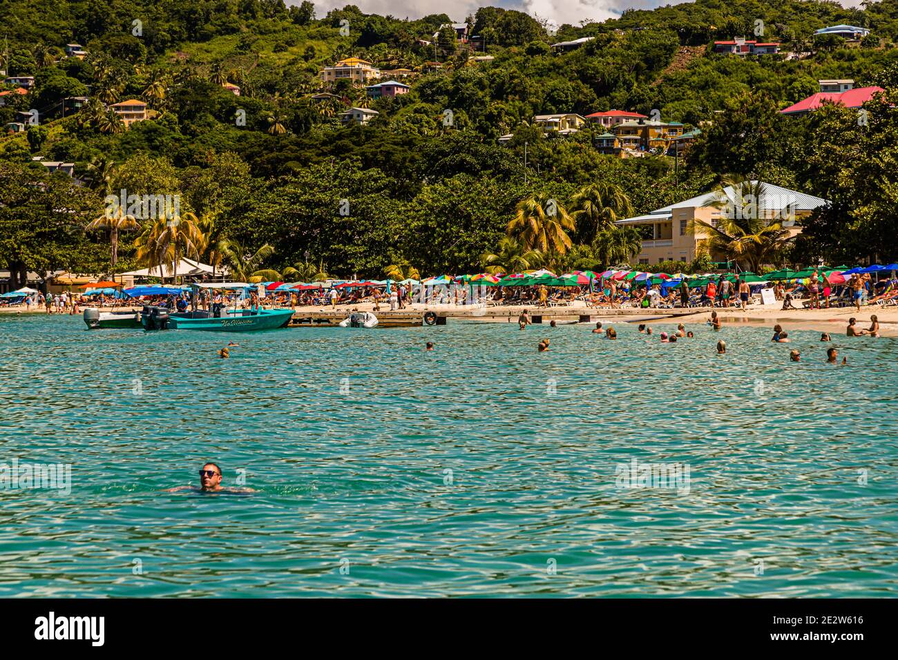 Grand Anse Beach at The Lime, Grenada Stock Photo