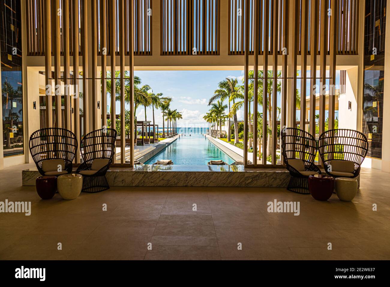 Infinity Pool of the Silversands Hotel on The Lime, Grenada Stock Photo