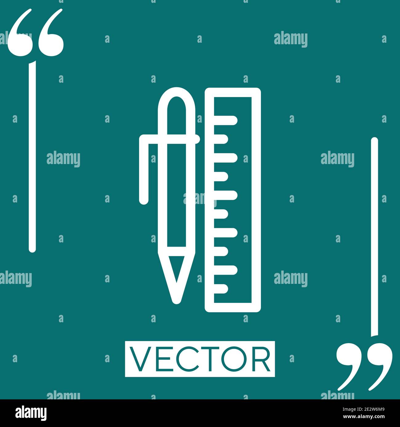 school material vector icon Linear icon. Editable stroke line Stock Vector