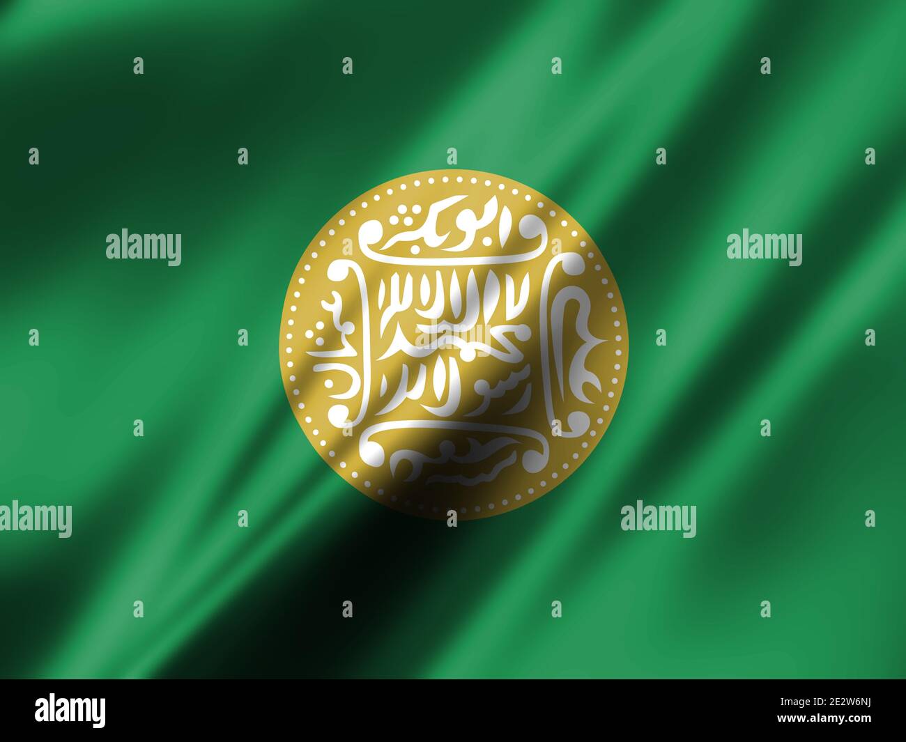 Rohingya flag waving in the wind, Close-up Stock Photo