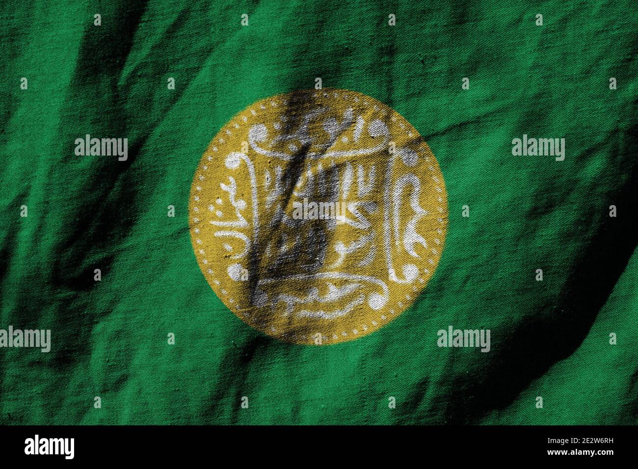 Rohingya flag waving in the wind, Close-up Stock Photo