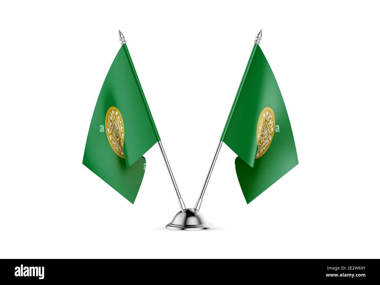 Rohingya Flag Isolated on White Backgroung - Table Flag, Vector Illustration Stock Photo