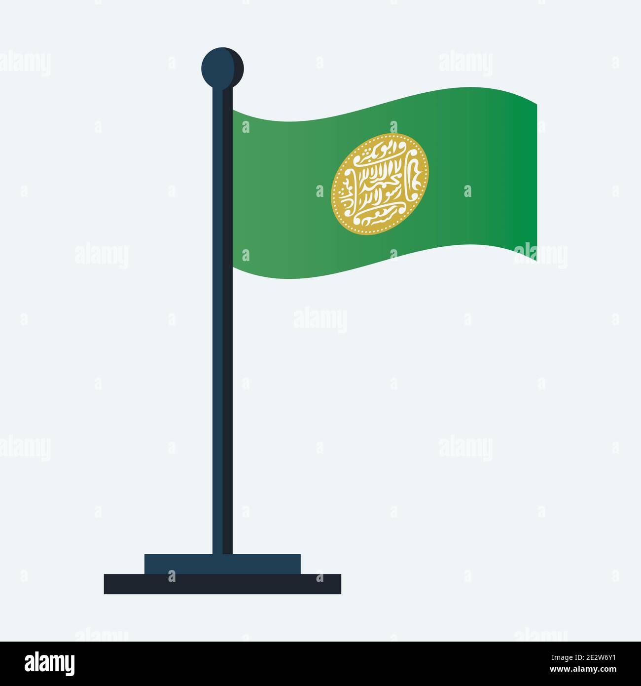 Rohingya Flag Isolated on White Backgroung - Table Flag, Vector Illustration Stock Photo