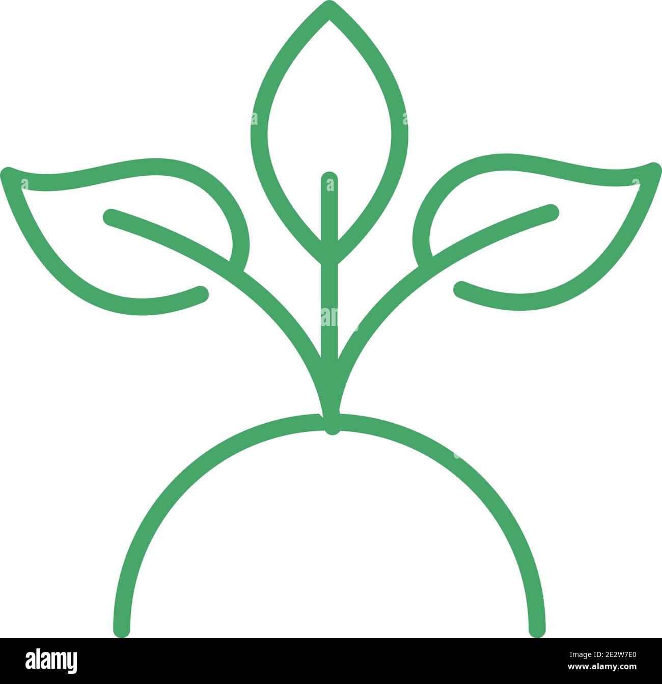 organic natural, plant leaves foliage green line style vector ...