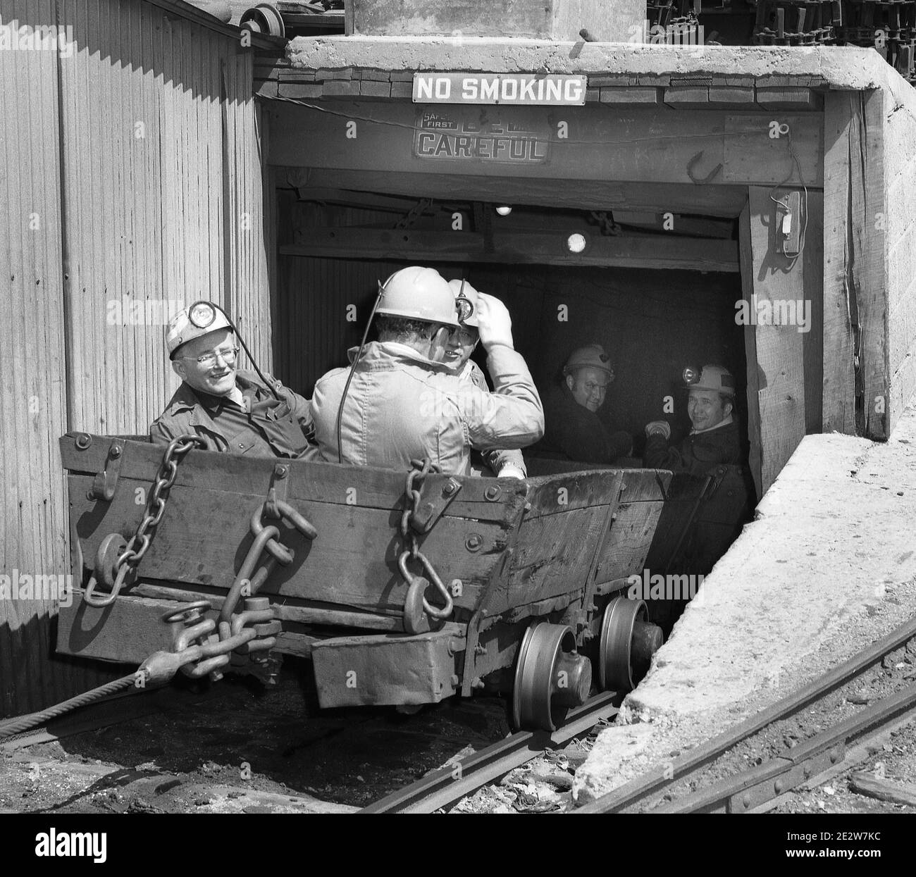 Photographed in May 1972, these mine workers in Wanamie, Newport