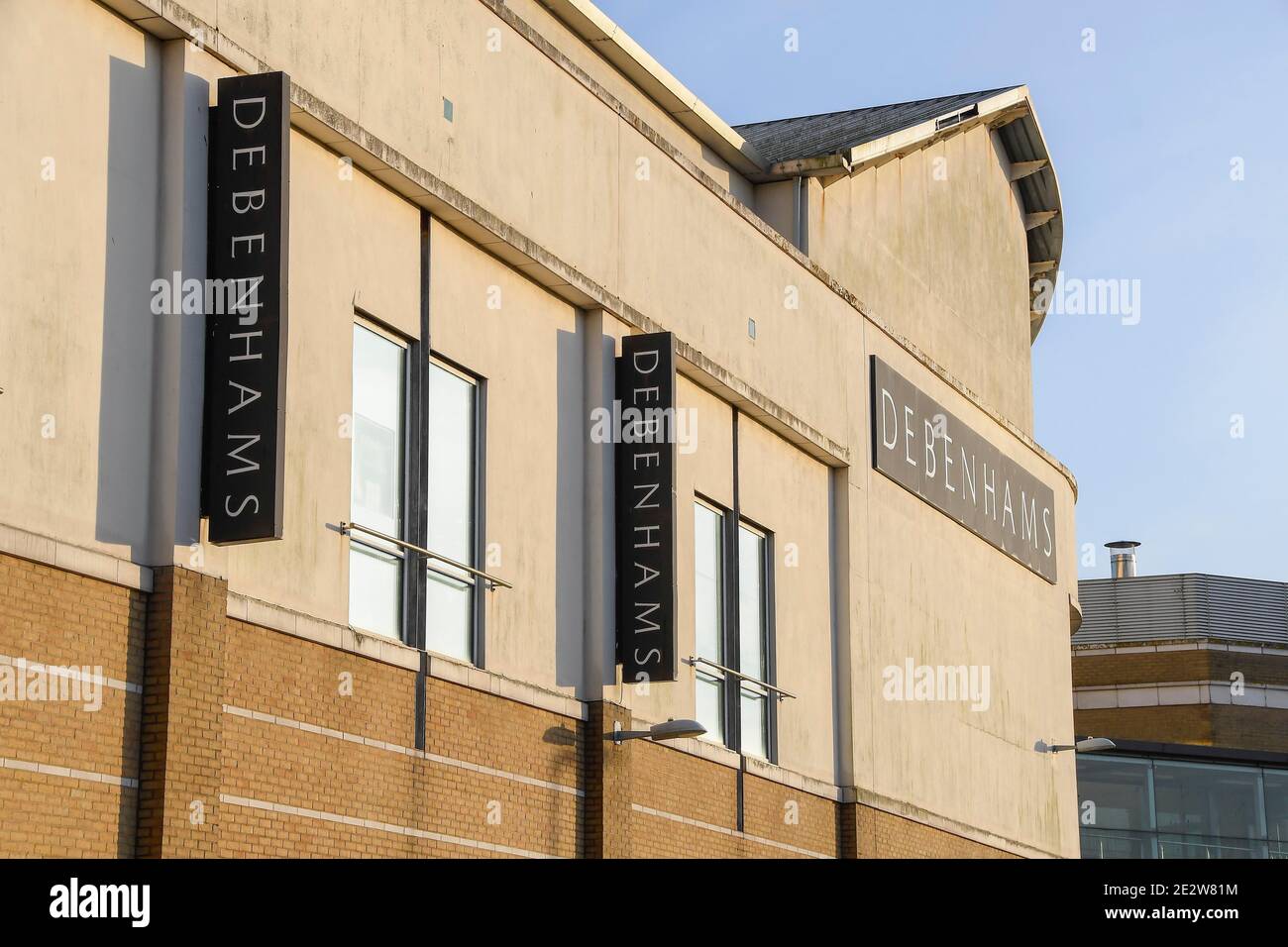 Weymouth, Dorset, UK.  15th January 2021.  General view of the Debenhams department store at Weymouth in Dorset which will not be re-opening when lockdown ends.  Picture Credit: Graham Hunt/Alamy Live News Stock Photo