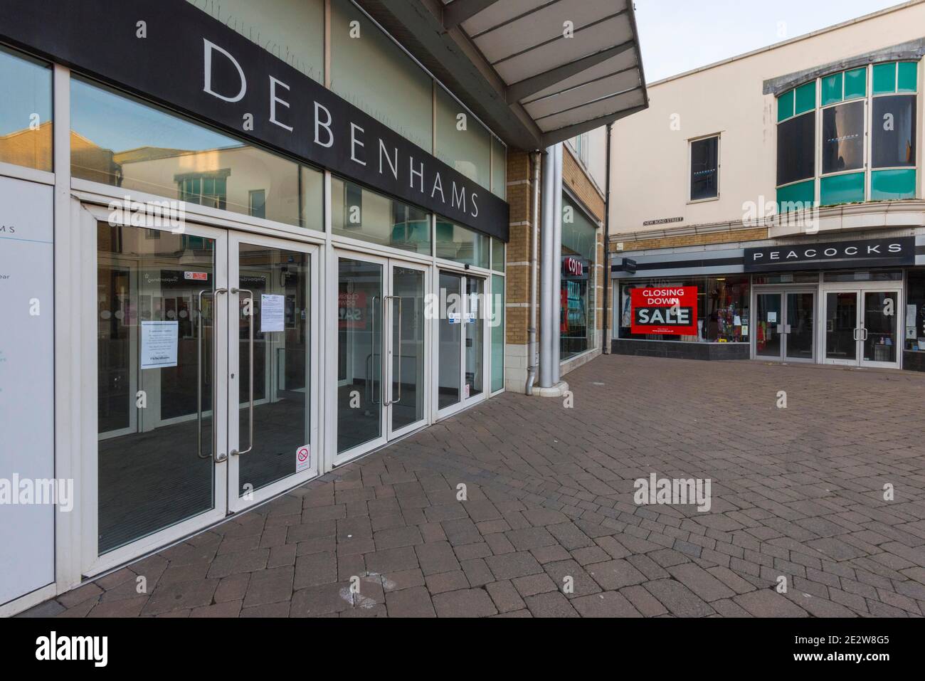 Weymouth, Dorset, UK. 15th January 2021. General view of the Debenhams