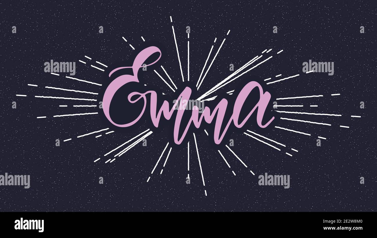 Emma Name Vector Typography with Starburst Stock Vector