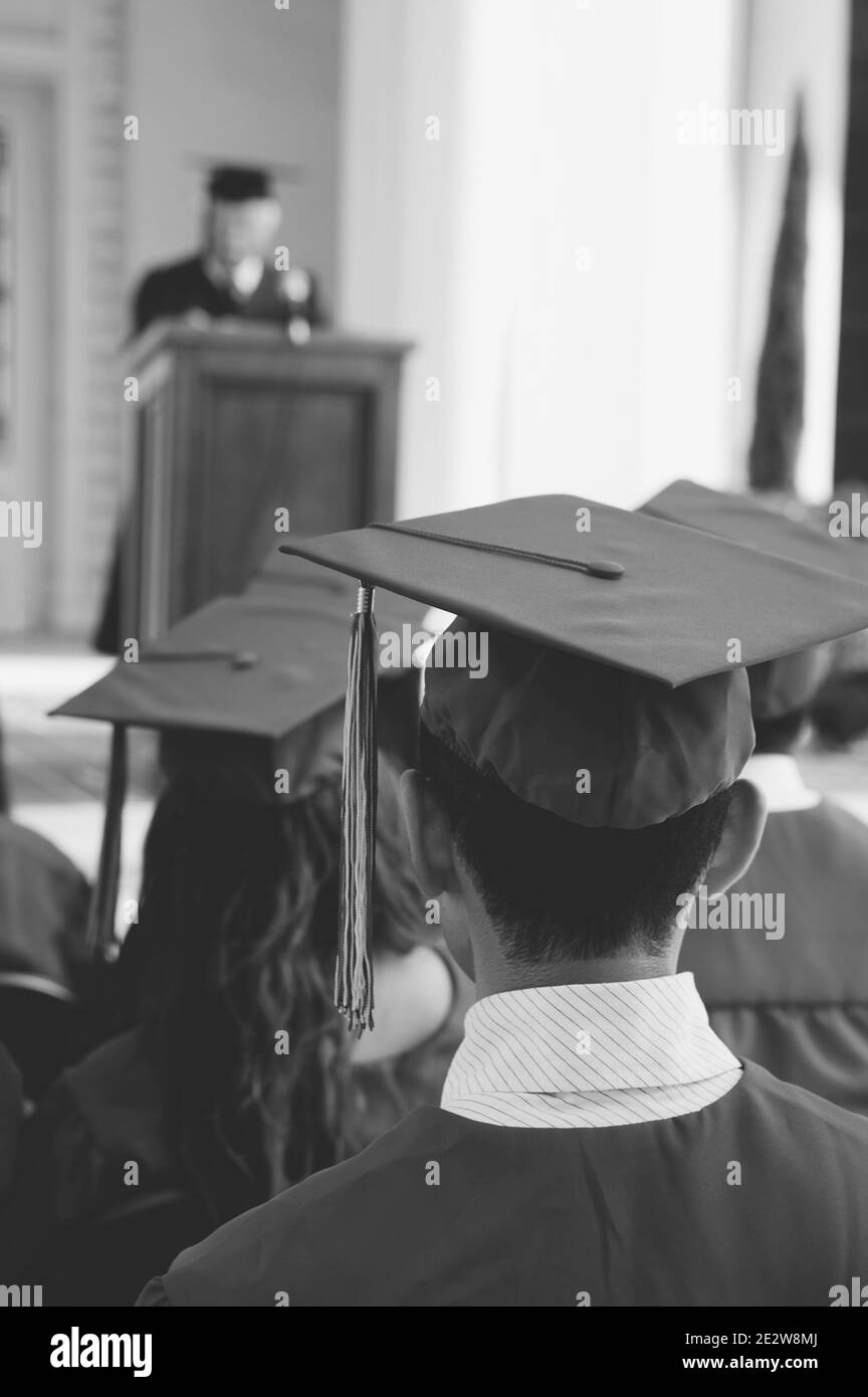 Black and white photo of Graduation Ceremony Stock Photo - Alamy