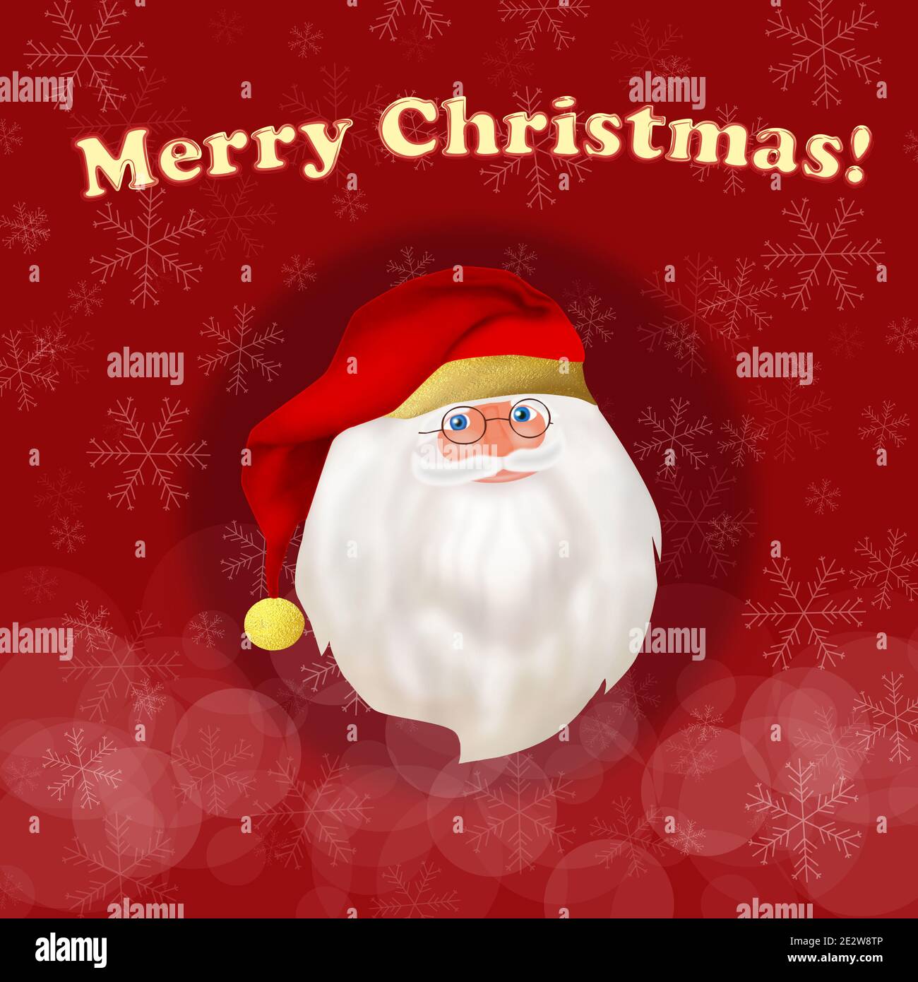 merry Christmas card with Santa Claus illustration Stock Photo - Alamy