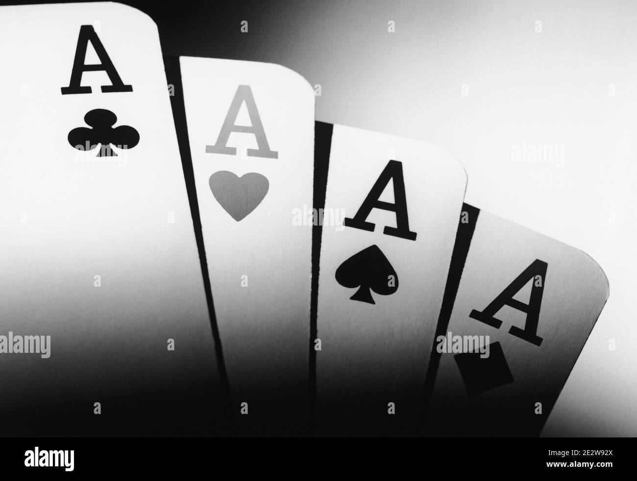 Black and white photo of Four Aces Stock Photo