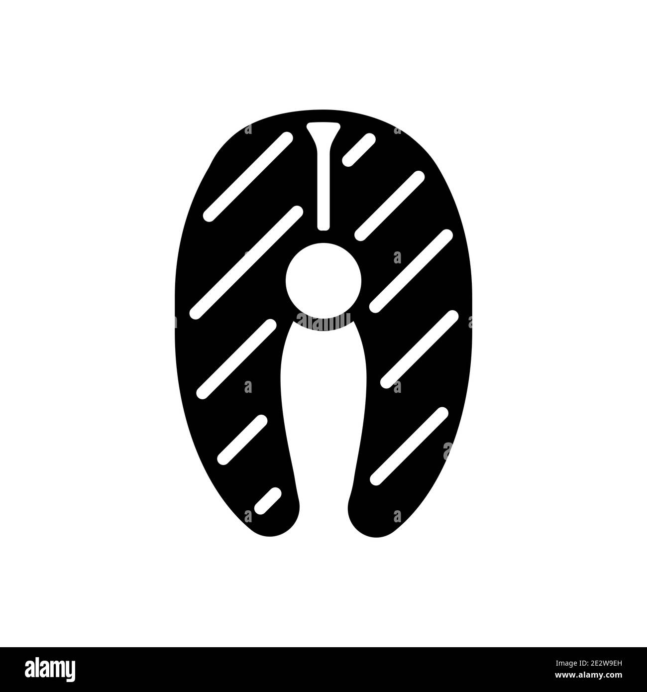 Salmon meat vector glyph icon. Barbecue and bbq grill sign. Graph ...