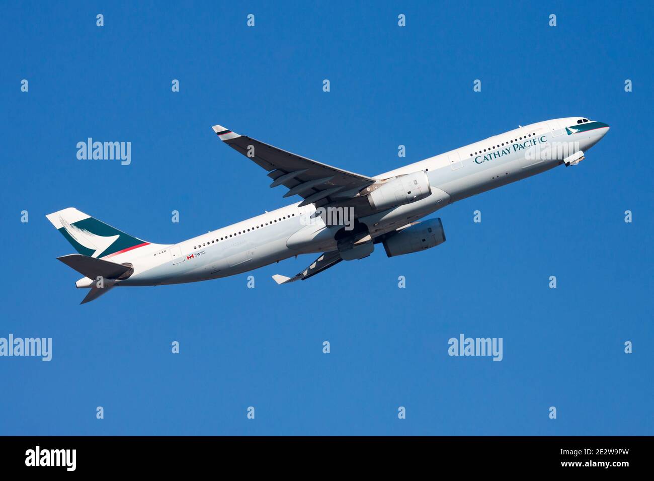Cathay Pacific Airways Airbus A330-300 B-LAD passenger plane departure and  take off at Hong Kong Chek Lap Kok Airport Stock Photo - Alamy