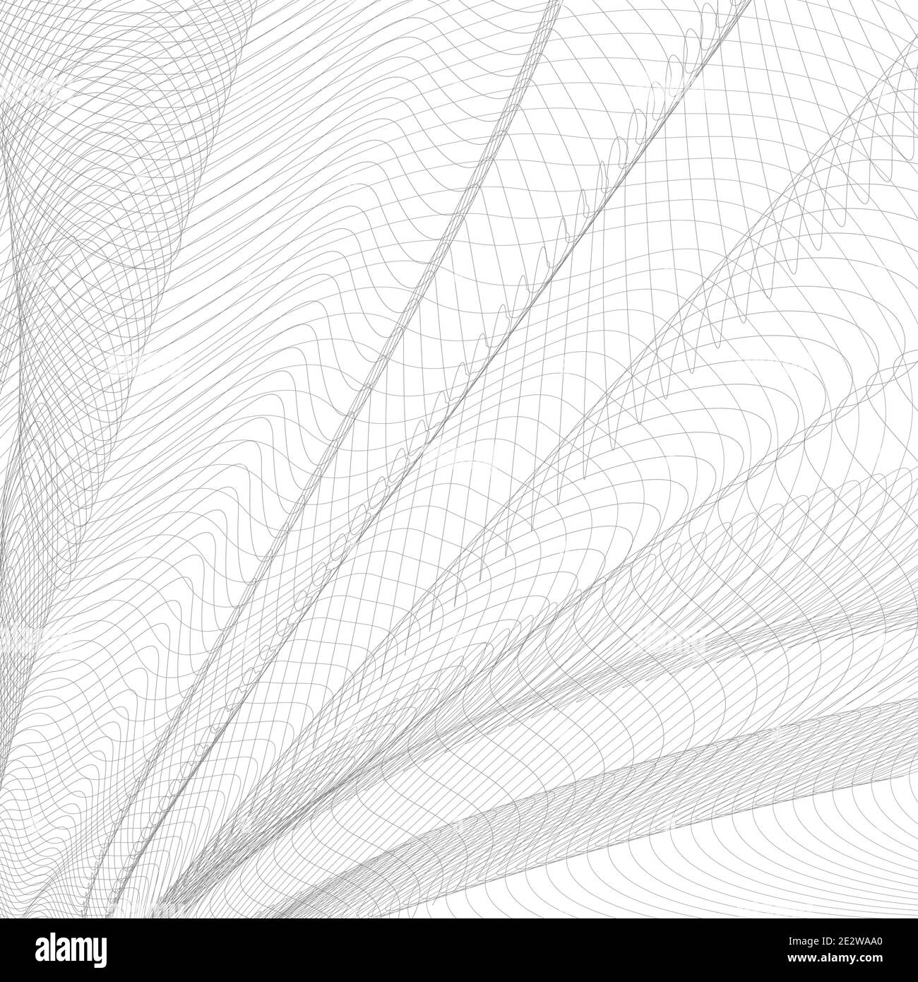 Gray openwork background. Vector abstract pleated net. Technology ripple thin lines, subtle curves. Monochrome line art pattern, textile. EPS10 Stock Vector