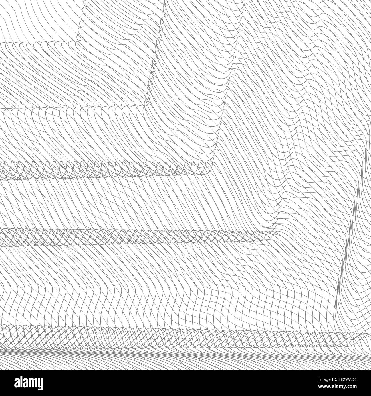 Thin gray draped net. Line art design. Striped pattern. Vector abstract pleated textile. Technology ripple subtle curves. Geometric background. EPS10 Stock Vector