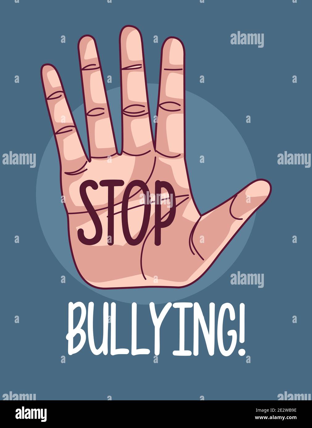 hand human with stop bullying lettering vector illustration design ...