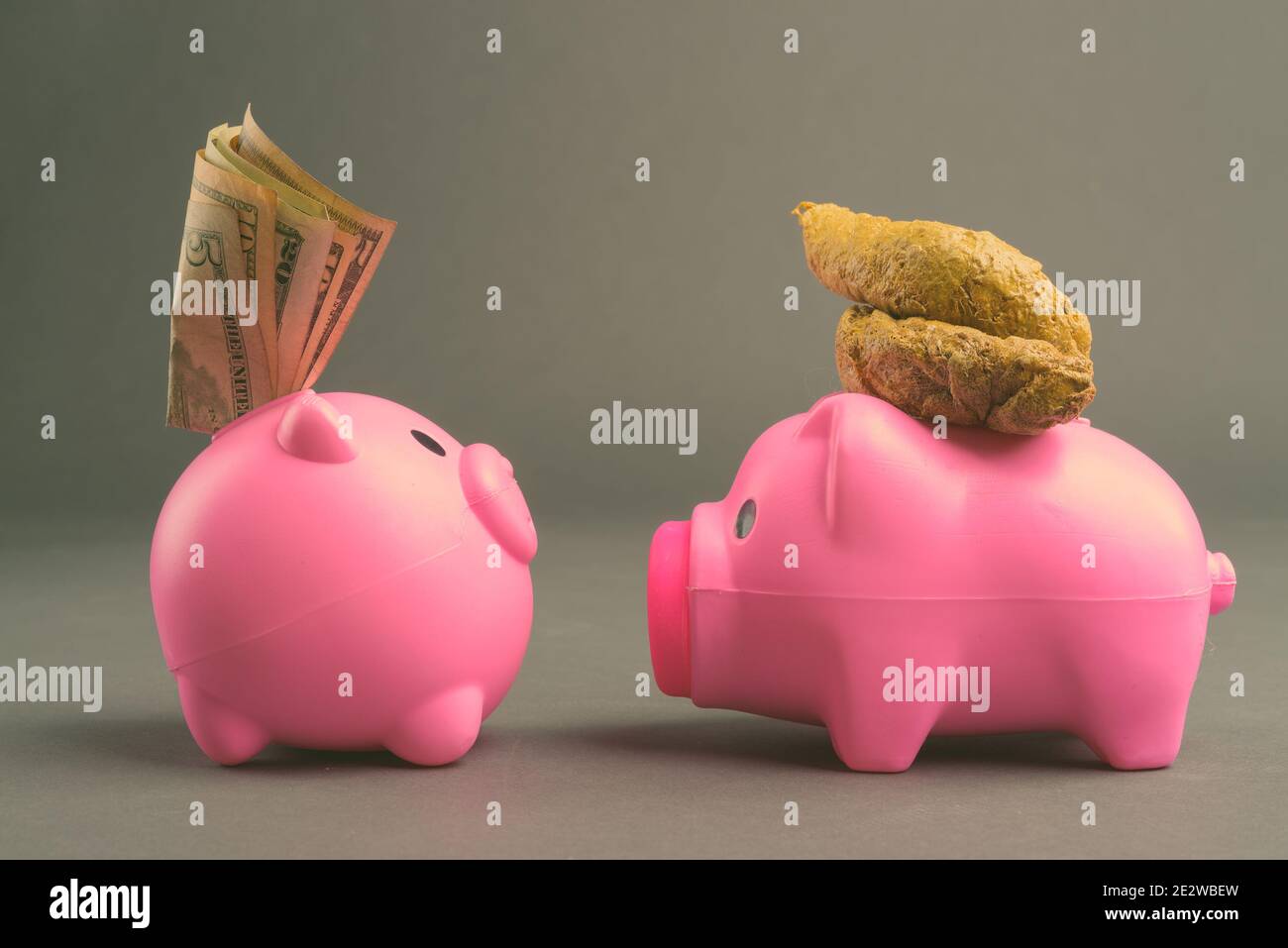 Two Piggy Banks Face to Face Stock Photo Alamy