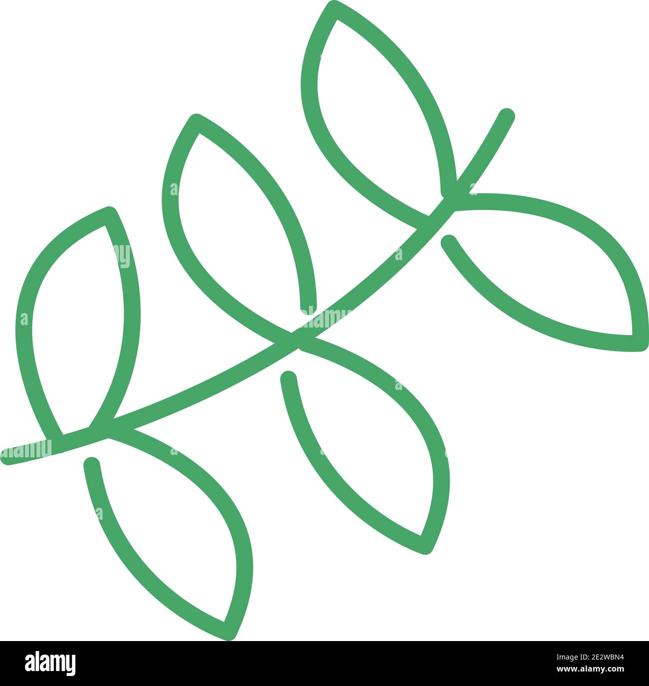 organic natural, branch tree leaves green line style vector ...