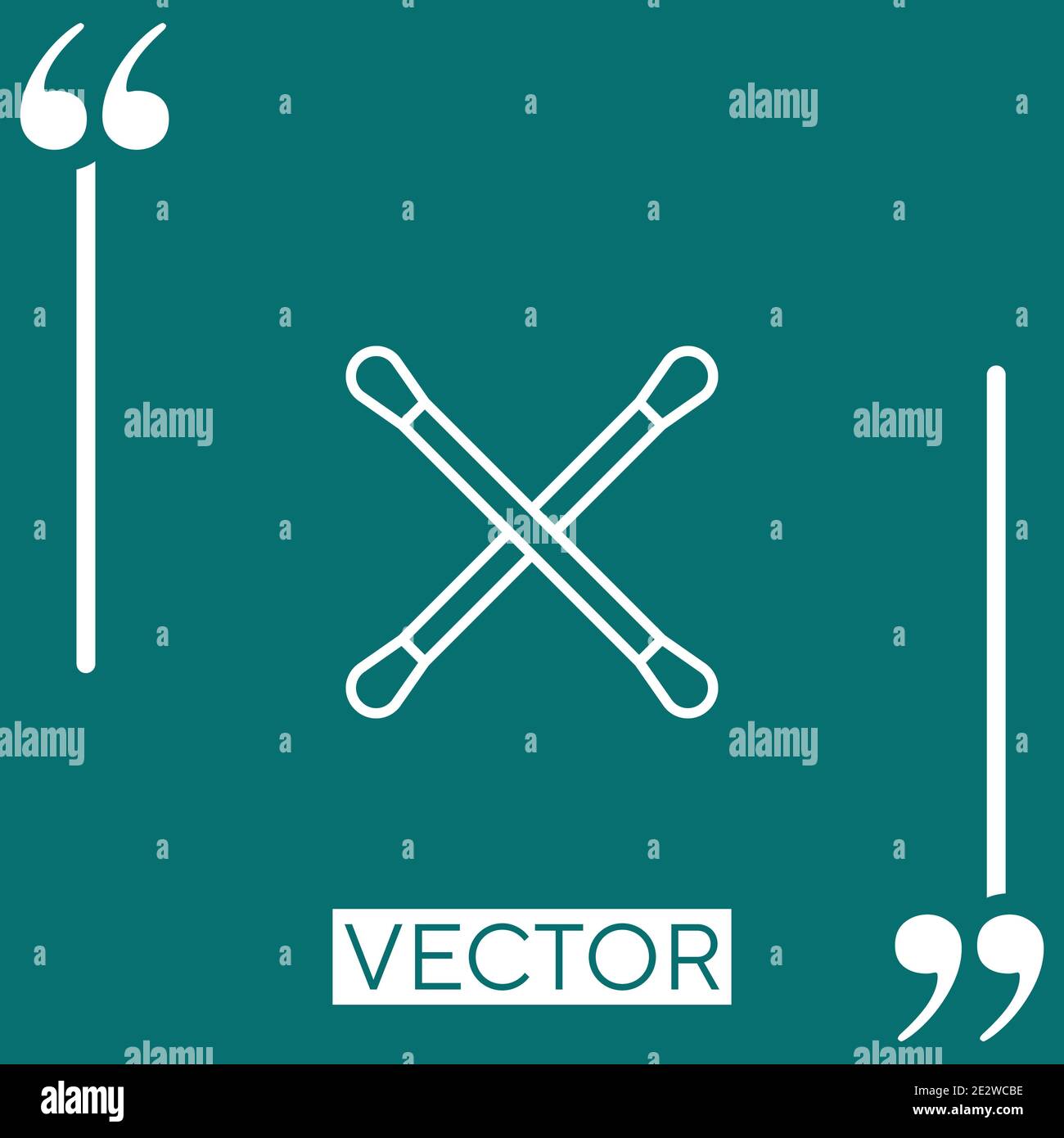 cotton buds vector icon Linear icon. Editable stroked line Stock Vector