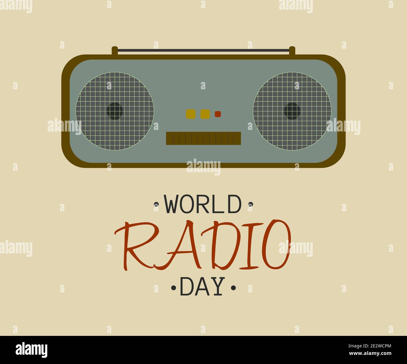 World Radio Day flat design vector illustration on white background Stock Vector