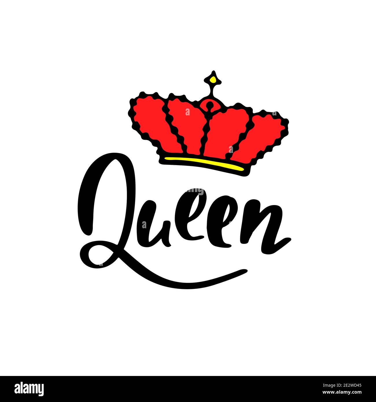 Premium Vector  My queen hand drawn lettering design for tshirts