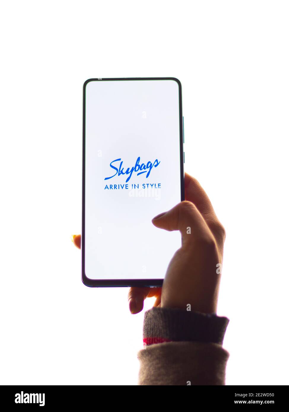 assam india january 15 2020 skybags logo on phone screen stock image 2E2WD50