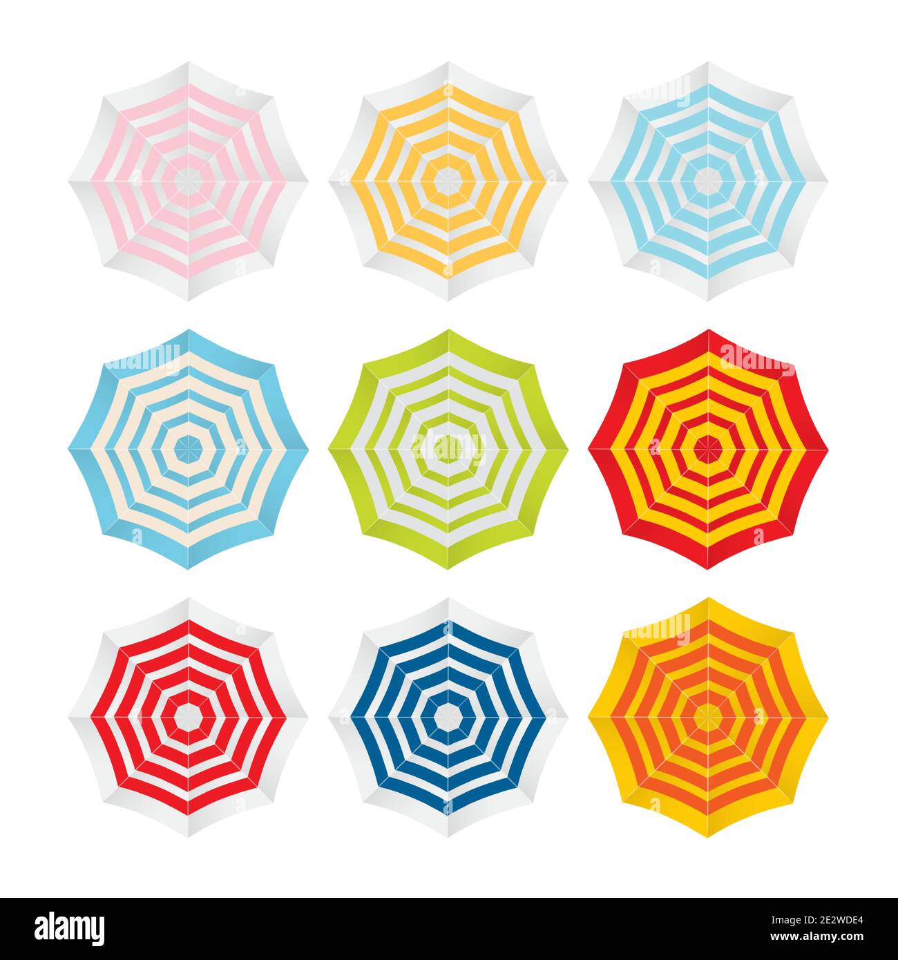 Beach umbrella simple icon set Vector Illustration Stock Vector Image ...